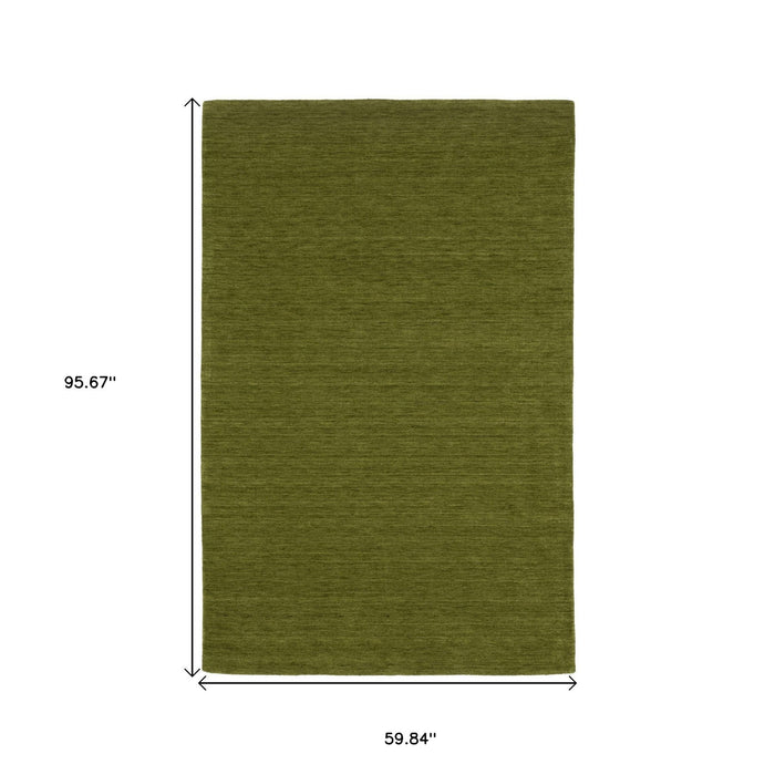 5' X 8' Wool Hand Tufted Area Rug - Green