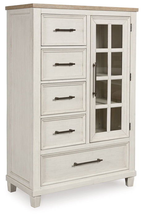 Shaybrock - Door Chest - Antique White / Brown