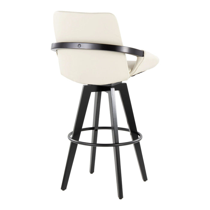 Cosmo - Fixed-Height Barstool (Set of 2) - Black Wood Base, Black Footrest