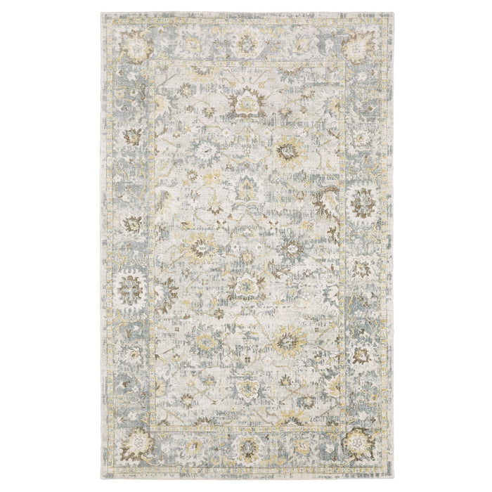 10' X 14' Oriental Hand Tufted Area Rug - Ivory And Blue