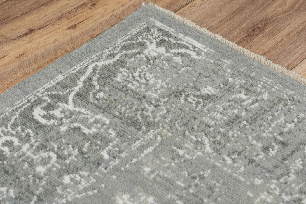9' X 12' New Zealand Lambs Wool Oriental Hand Carved Handmade Area Rug (747274) - Gray / Ivory