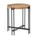 Giga round side table with wood top, black-brown finish, ideal for living room or bedroom, modern end table design.