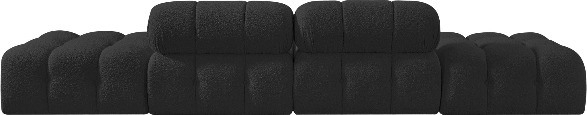 Ames - 4 Piece Boucle Upholstered Modular Sofa With 2 Backless Seats