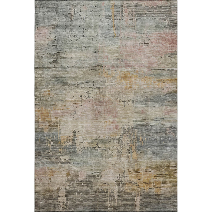 10' X 14' Abstract Washable Area Rug With UV Protection (696092) - Sage / Gold / Beige