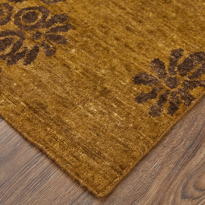 8' X 10' Wool Floral Hand Knotted Area Rug (744291) - Green / Brown / Orange