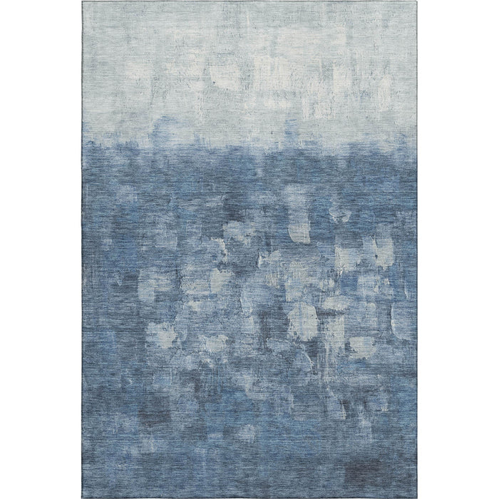 10' X 14' Abstract Washable Area Rug With UV Protection (718466) - Navy Blue / Ivory