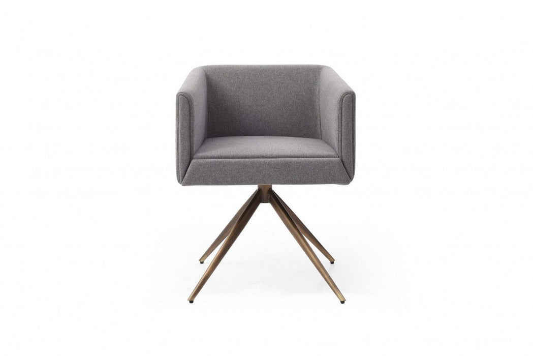 Upholstered Fabric Dining Room Arm Chair - Dark Gray