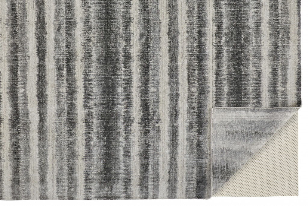 4' x 6' Abstract Hand Woven Area Rug - Gray Ivory And Black