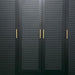 Black 71-inch Plantation Shutter Wood Wardrobe Dresser with four doors and four drawers by HomeRoots.