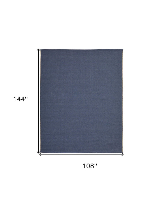 9' x 12' Hand Woven Polypropylene Area Rug - Blue