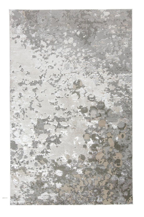 8' x 10' Abstract Area Rug - Silver Gray And White