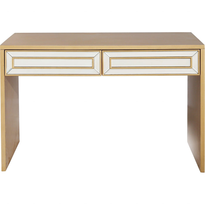48" Mirrored Glass Console Table - Gold