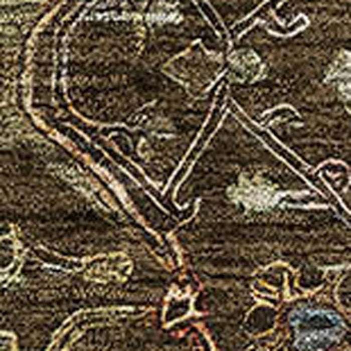 10' X 14' Oriental Washable Area Rug With UV Protection (685444) - Chocolate / Copper / Blue