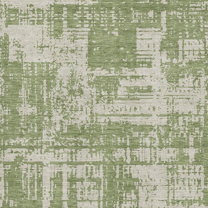 10' X 14' Abstract Washable Area Rug With UV Protection (671150) - Green / Beige