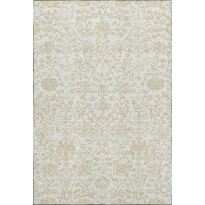 10' X 14' Floral Washable Area Rug With UV Protection (709786) - Ivory / Beige