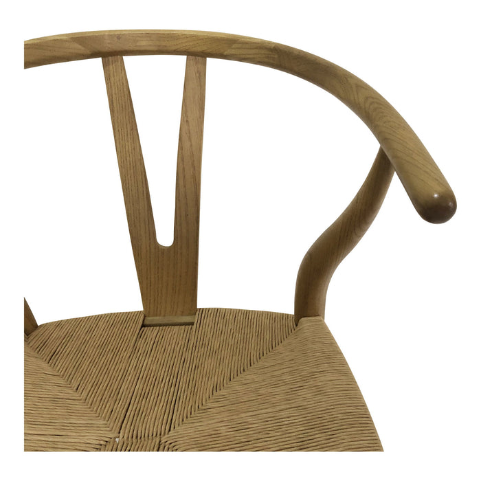 Solid Wood Wishbone Back Dining Arm Chairs (Set of 2) - Natural