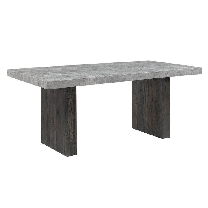 78" Wood Double Pedestal Base Dining Table - Gray