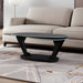 36-inch faux marble and metal oval coffee table in gray and black with modern design by HomeRoots.