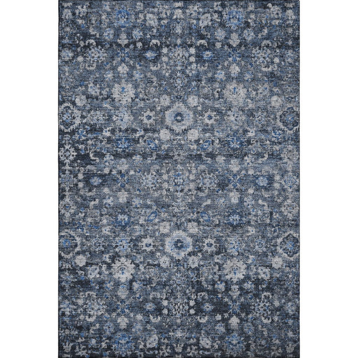10' X 14' Oriental Washable Area Rug With UV Protection (653761) - Blue / Ivory
