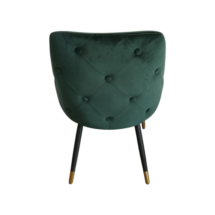 Upholstered Dining Side Chairs (Set of 2) - Green / Black