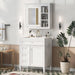 Giga bathroom vanity with medicine cabinet, modern storage cabinet featuring 2 soft-closing doors and 4 drawers, sleek design