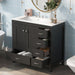 Giga bathroom vanity with ceramic sink, storage cabinet, two soft-close doors, and five drawers in a modern design