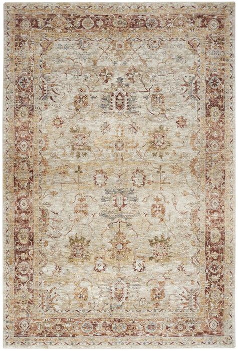 8' X 10' Oriental Distressed Area Rug (550768) - Ivory / Red