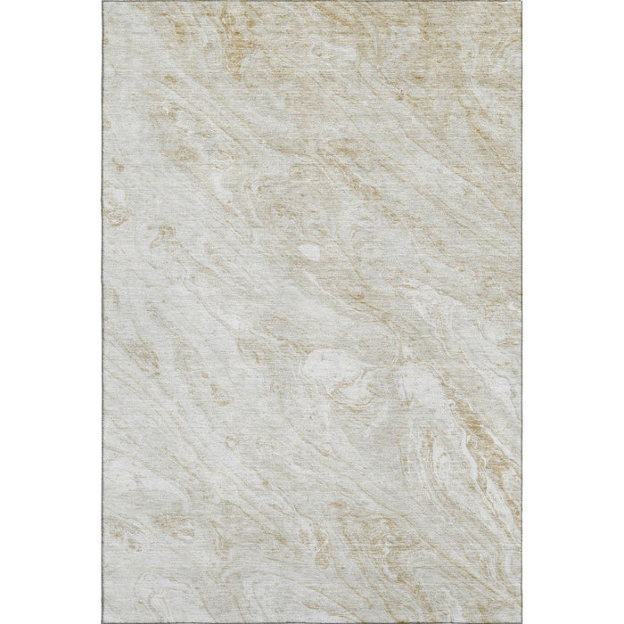 10' X 14' Abstract Washable Area Rug With UV Protection (653458) - Ivory / Beige