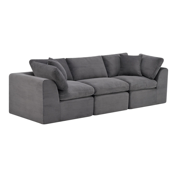 Corduroy Modular Sofa Chaise With Toss Pillows (725199) - Dark Gray