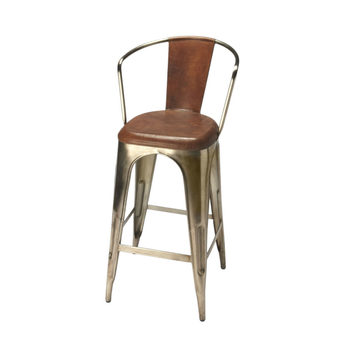 Iron Bar Chair - Brown / Gold
