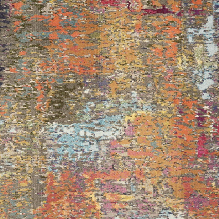 9' X 12' Abstract Non Skid Area Rug (553025) - Blue / Orange
