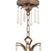 Gold metal chandelier with four clear shades and dimmable lighting, modern four-light fixture by HomeRoots.