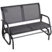 Gray Outsunny 2-person outdoor glider bench with powder-coated steel frame, perfect for backyard garden or porch seating.