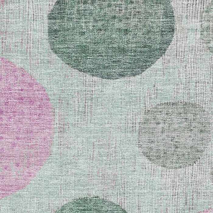 10' X 14' Geometric Washable Area Rug With UV Protection (707461) - Sage / Blush