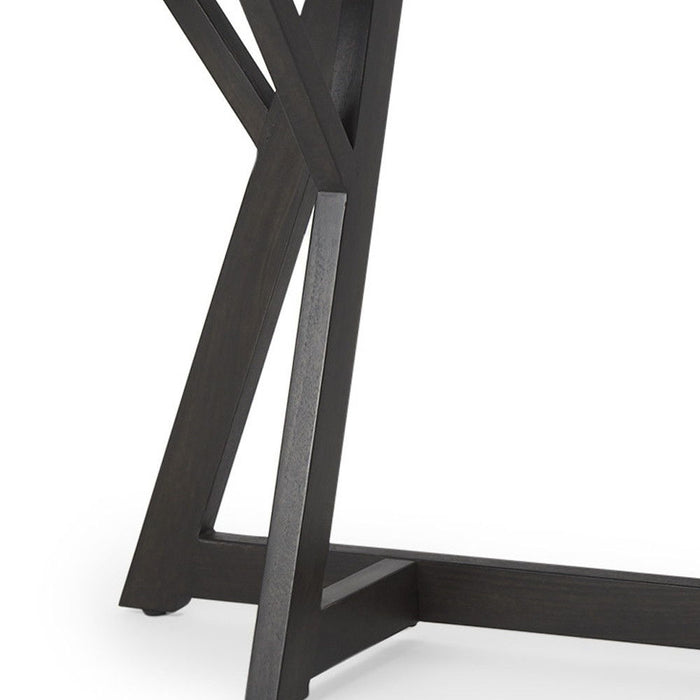 54" Solid Wood Trestle Console Table - Brown