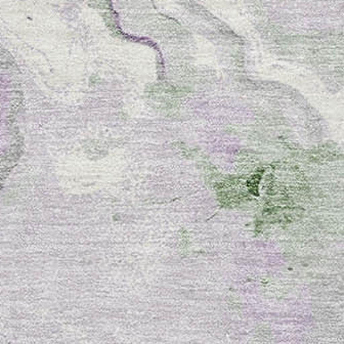 10' X 14' Abstract Washable Area Rug With UV Protection (706151) - Olive Green / Lavender / Ivory