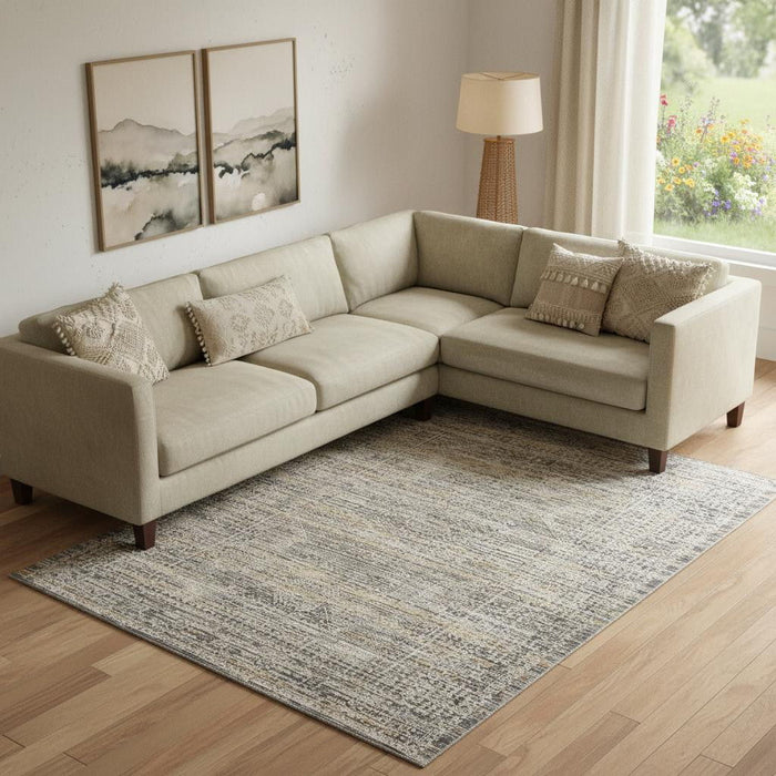 9' X 11' Geometric Area Rug (554754) - Gray