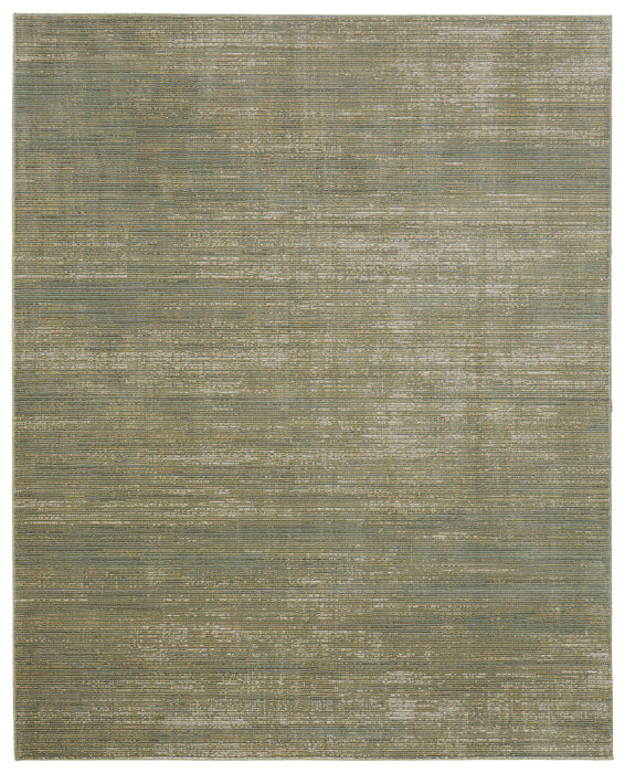 8' x 10' Power Loom Area Rug - Tan And Green