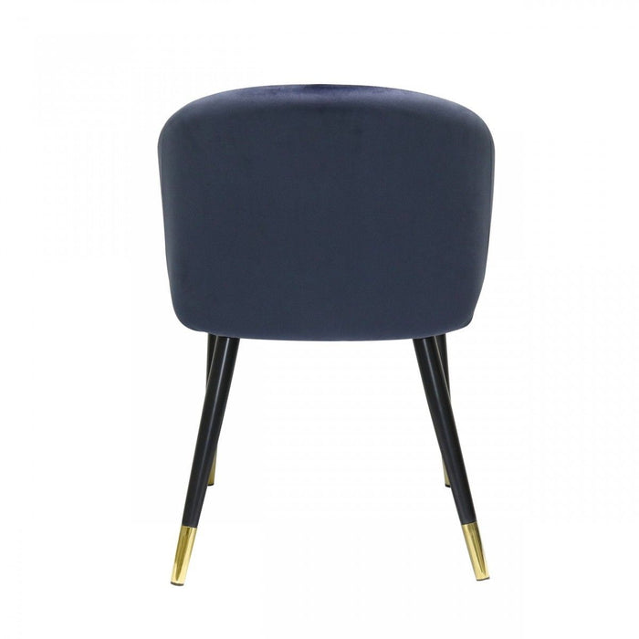 Upholstered Velvet Wing Back Dining Arm Chairs (Set of 2) - Blue