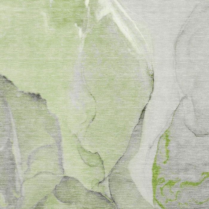 9' X 12' Abstract Washable Area Rug With UV Protection (646827) - Green / Gray / Ivory