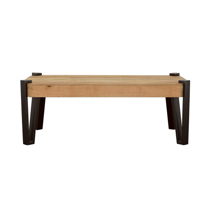 Winston - Wooden Rectangular Top Coffee Table - Natural And Matte Black