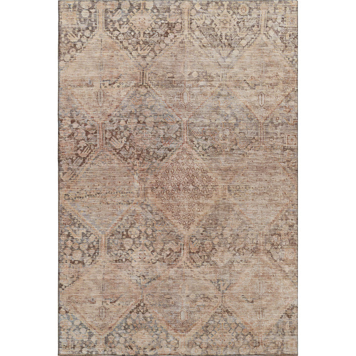 10' X 14' Geometric Washable Area Rug With UV Protection (699939) - Copper / Gray