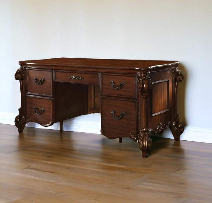 Executive Desk With Five Drawers - Brown