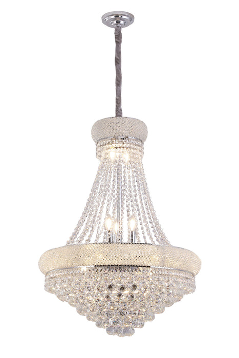 Empire Multi Light Crystal And Metal Dimmable Chandelier - Clear / Silver