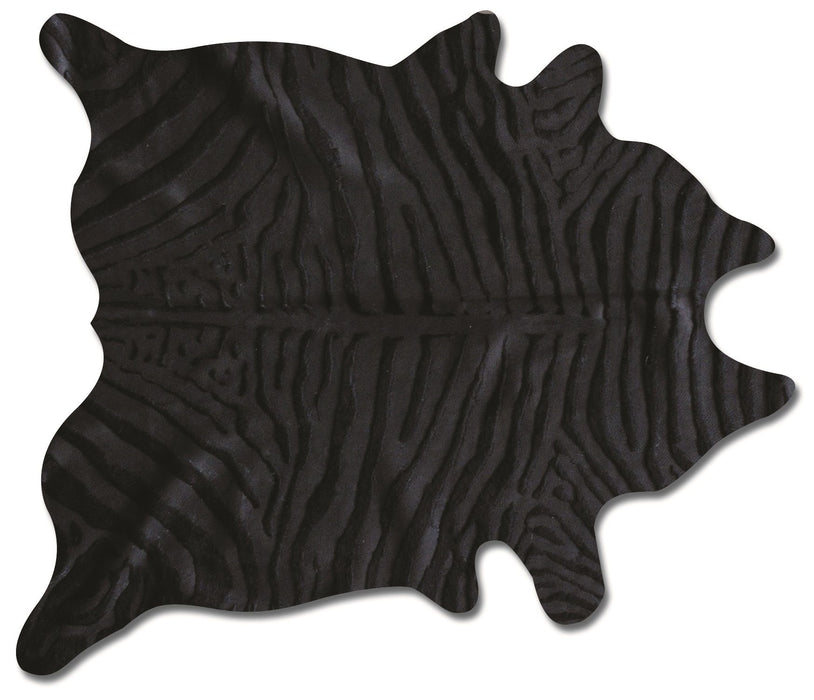 6' x 7' Handmade Area Rug - Black Cowhide