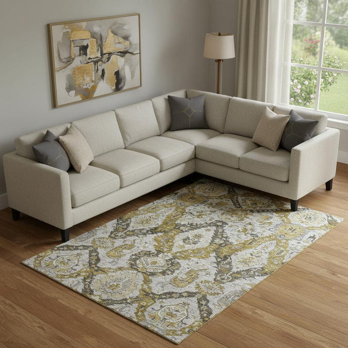 10' X 14' Washable Area Rug With UV Protection (708163) - Brown / Gray