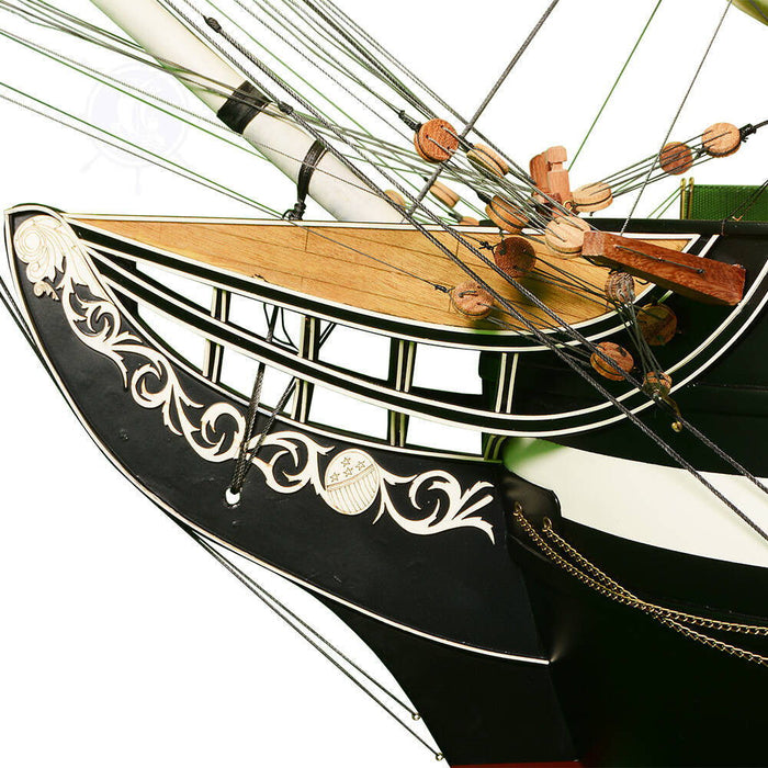 Hand Painted Model Boat (624658) - Dark Brown / Beige