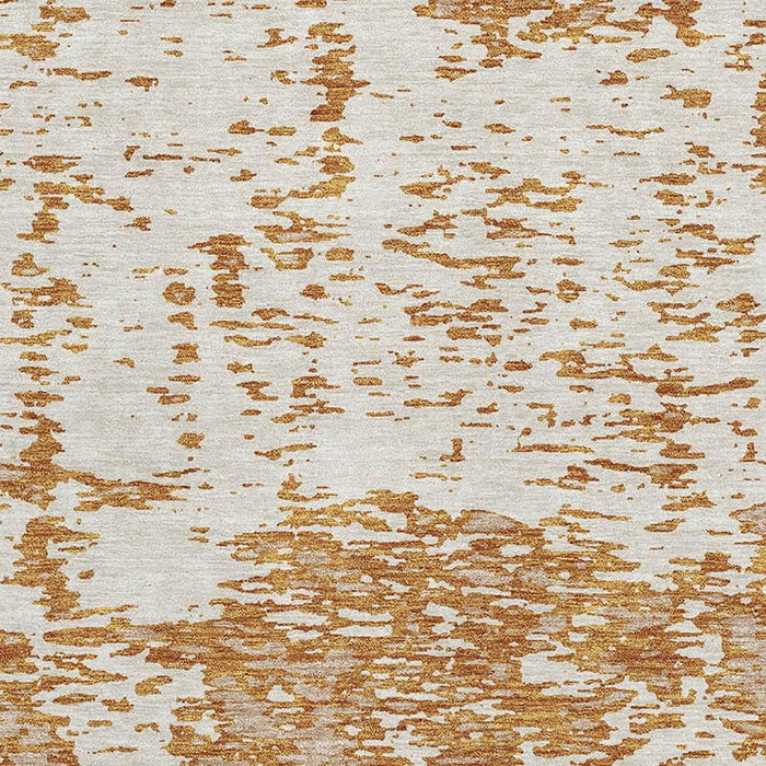 10' X 14' Abstract Washable Area Rug With UV Protection (675234) - Copper / Ivory