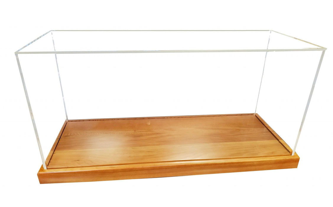 28" Wood Glass Standard Display Stand - Brown