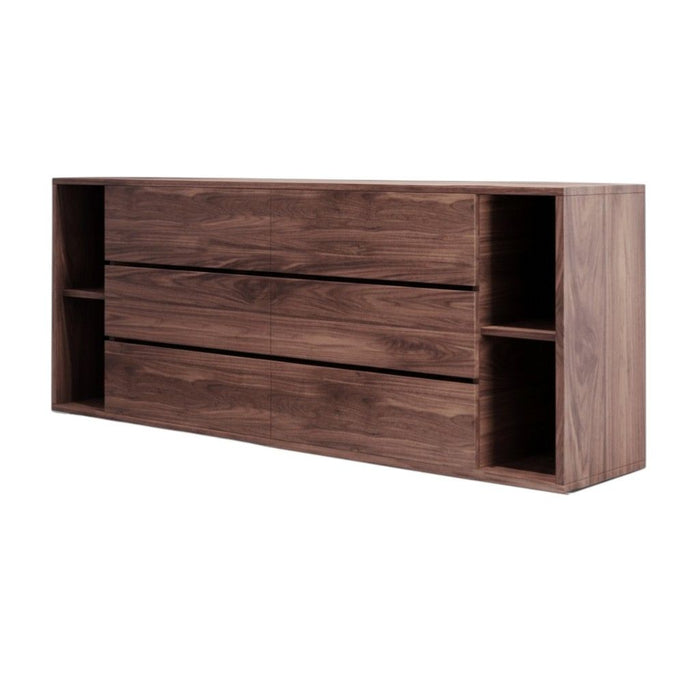Wood Six Drawer, Double Dresser - Walnut